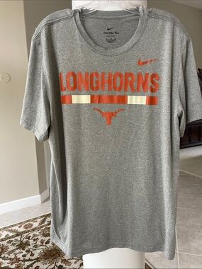 Nike Gray Longhorns Tee with Orange Logo